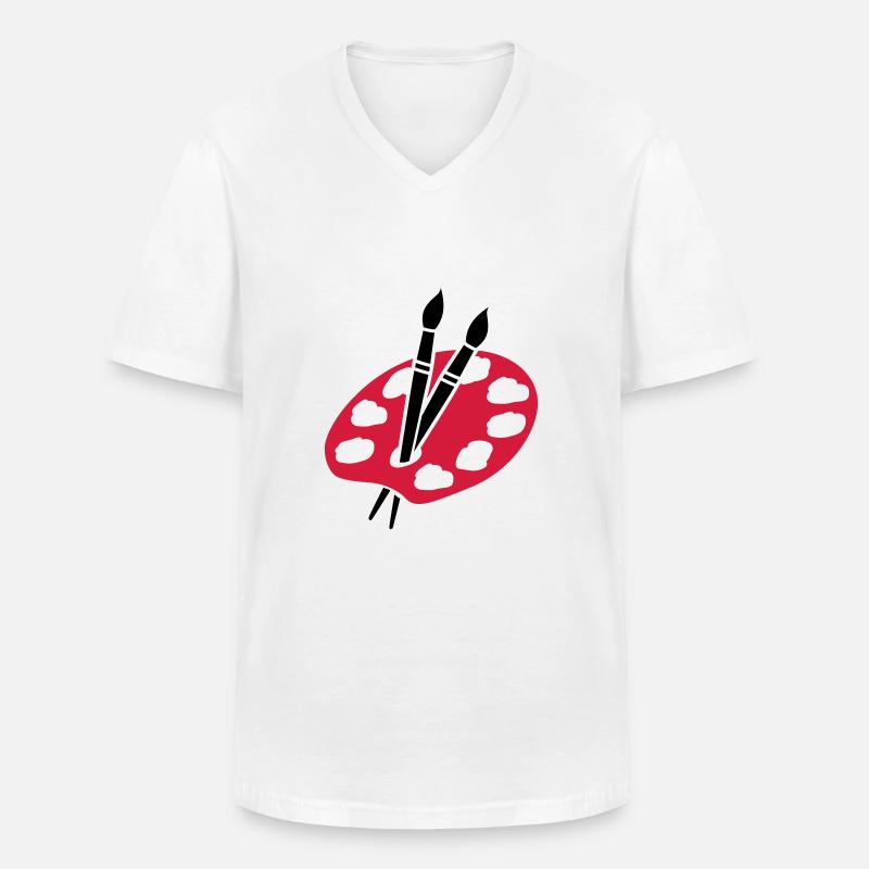 Maler - Männer-T-Shirt mit V-Ausschnitt - Weiß