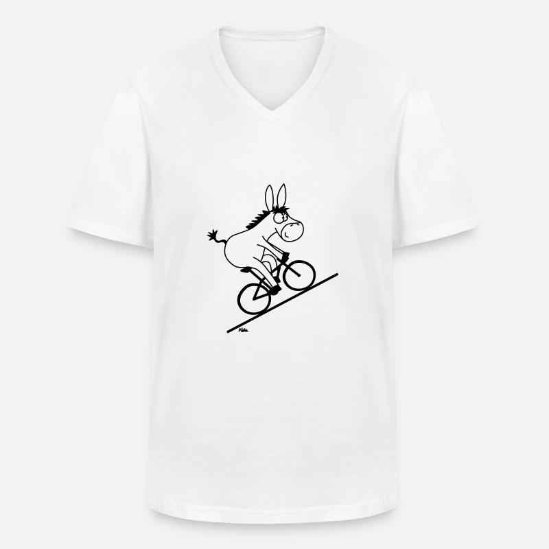 Drahtesel - Männer-T-Shirt mit V-Ausschnitt - Weiß