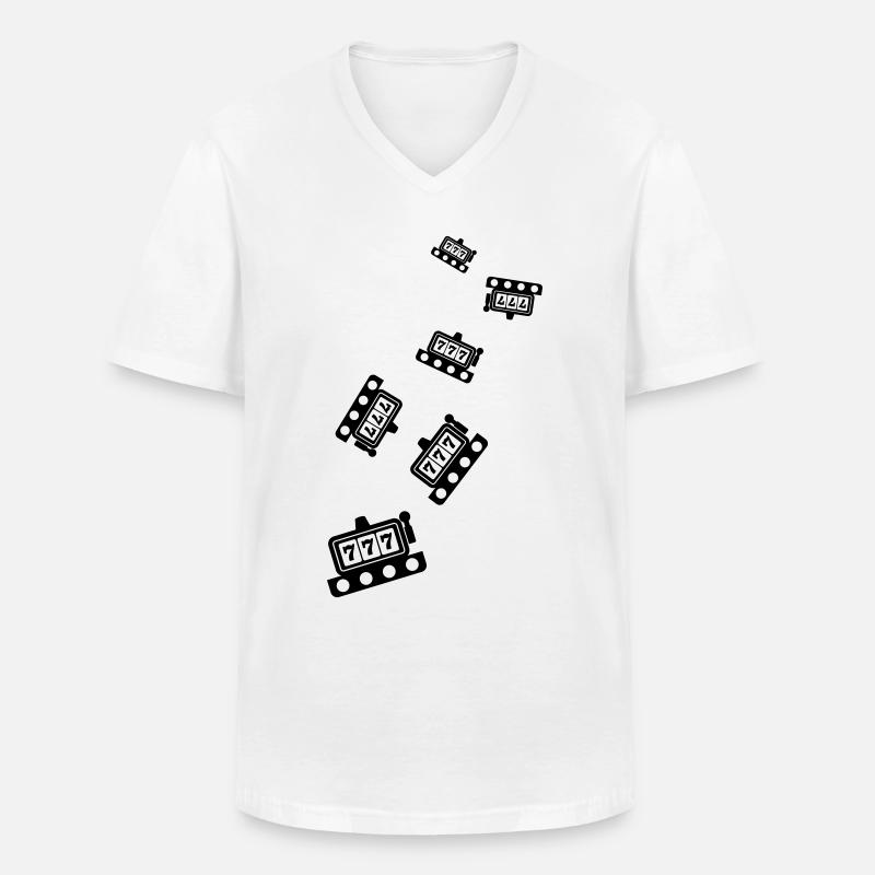 Einarmiger bandit Silhouette icon - Männer-T-Shirt mit V-Ausschnitt - Weiß