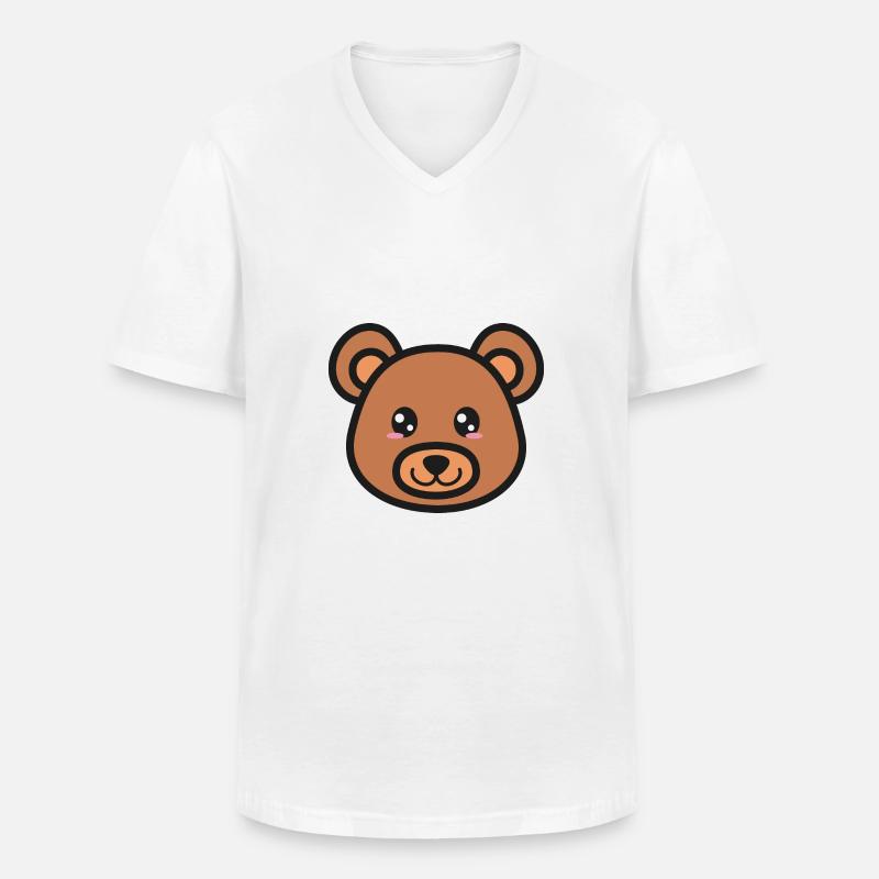 Bär Braunbär Geschenkidee - Männer-T-Shirt mit V-Ausschnitt - Weiß