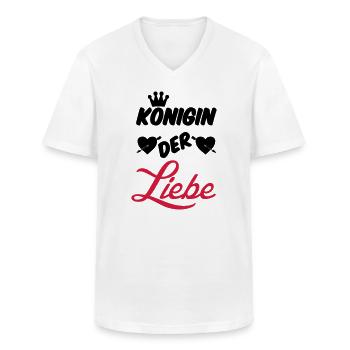 Königin der Liebe Krone Paar Geschenk Spruch Fun - Männer-T-Shirt mit V-Ausschnitt - Weiß - Vorne - AI Model Male 185 light (185cm)