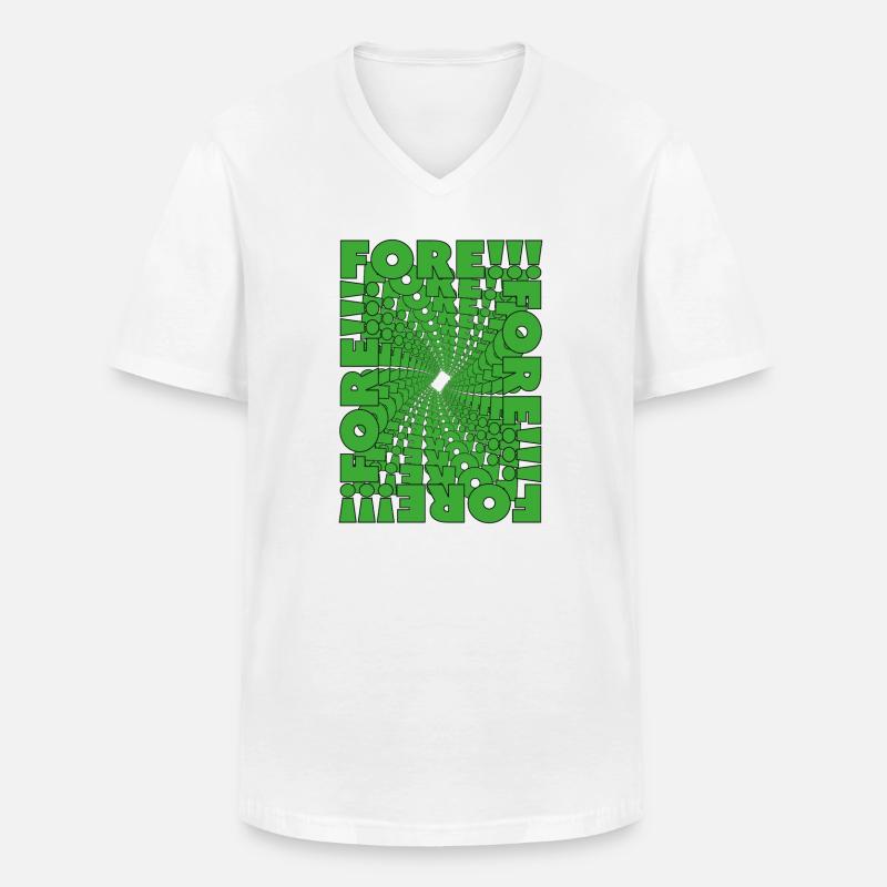 Fore! Golfen mit Stil - Männer-T-Shirt mit V-Ausschnitt - Weiß
