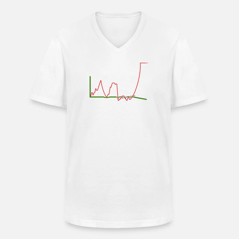 LEBENSDAUER-KURVE - Männer-T-Shirt mit V-Ausschnitt - Weiß