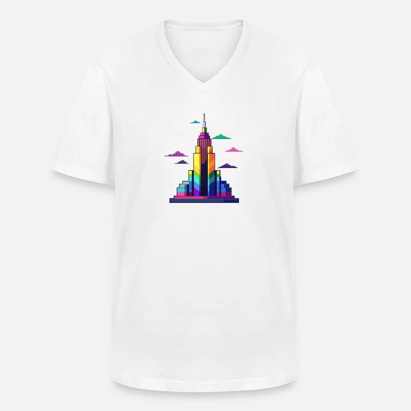 Skyscraper - Männer-T-Shirt mit V-Ausschnitt - Weiß