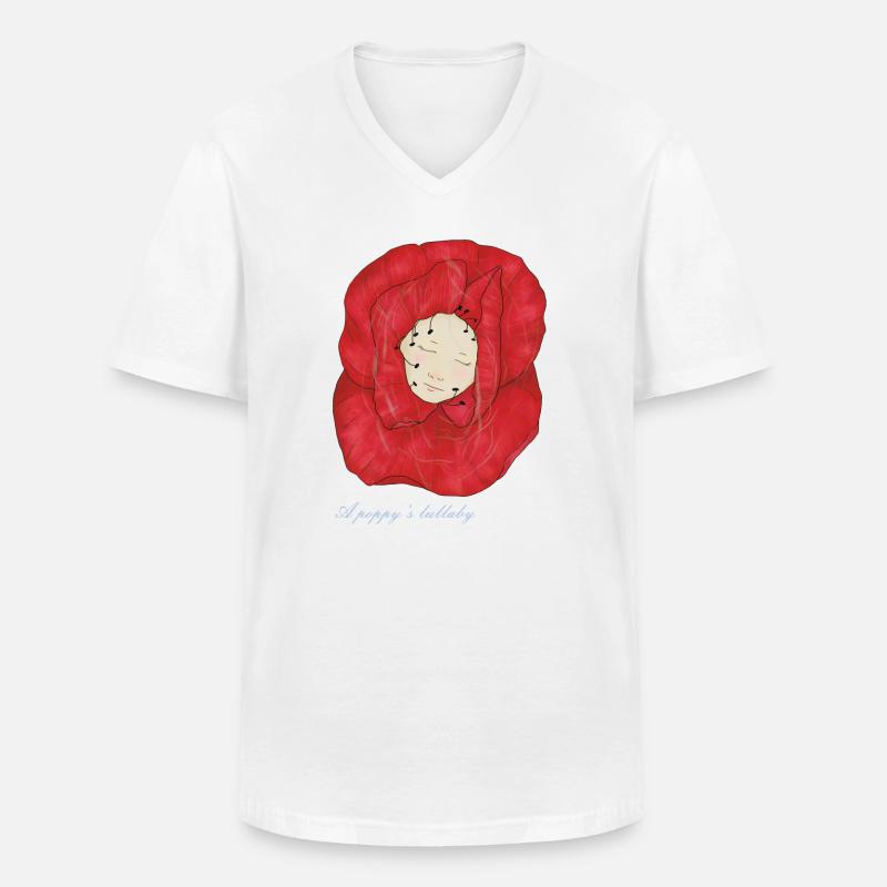 Ein einschläfernder Mohn - Männer-T-Shirt mit V-Ausschnitt - Weiß