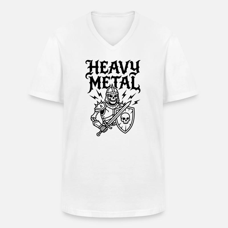 Schwermetall - Männer-T-Shirt mit V-Ausschnitt - Weiß