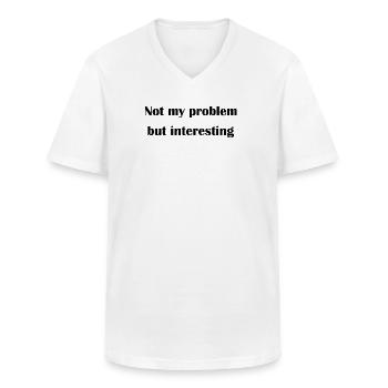 Not my problem but interesting - Männer-T-Shirt mit V-Ausschnitt - Weiß - Vorne - AI Model Male 185 light (185cm)