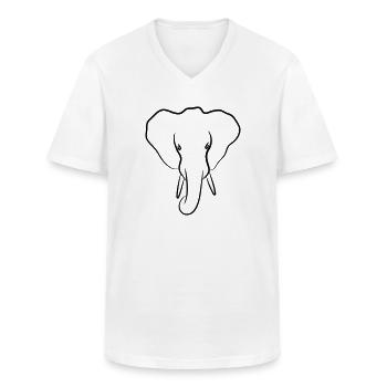 Elephant - Men's V-Neck T-Shirt - white - Front - AI Model Male 185 light (185cm)