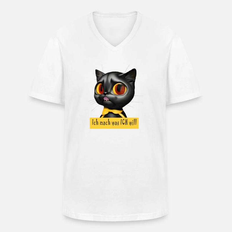ichMachWas Katze - Männer-T-Shirt mit V-Ausschnitt - Weiß