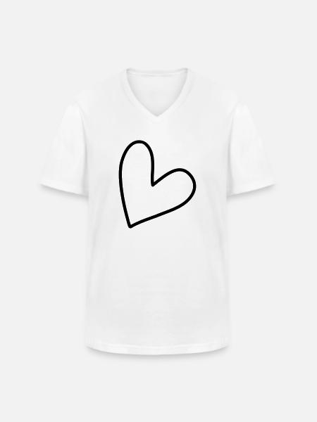 Simple heart symbol - Men's V-Neck T-Shirt - white