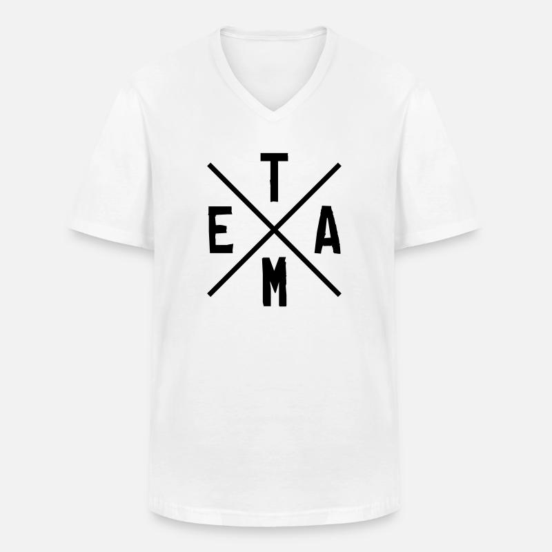 Conception d’équipe 1 - T-shirt col V Homme - blanc