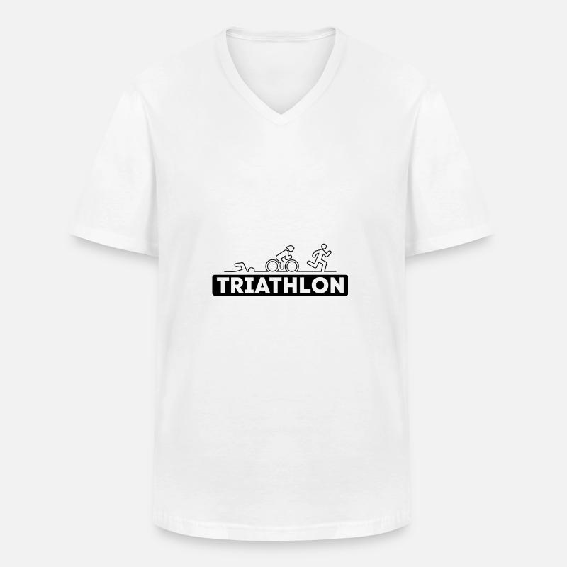 Triathlon - Männer-T-Shirt mit V-Ausschnitt - Weiß