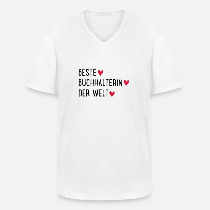 Buchhalterin - Männer-T-Shirt mit V-Ausschnitt - Weiß