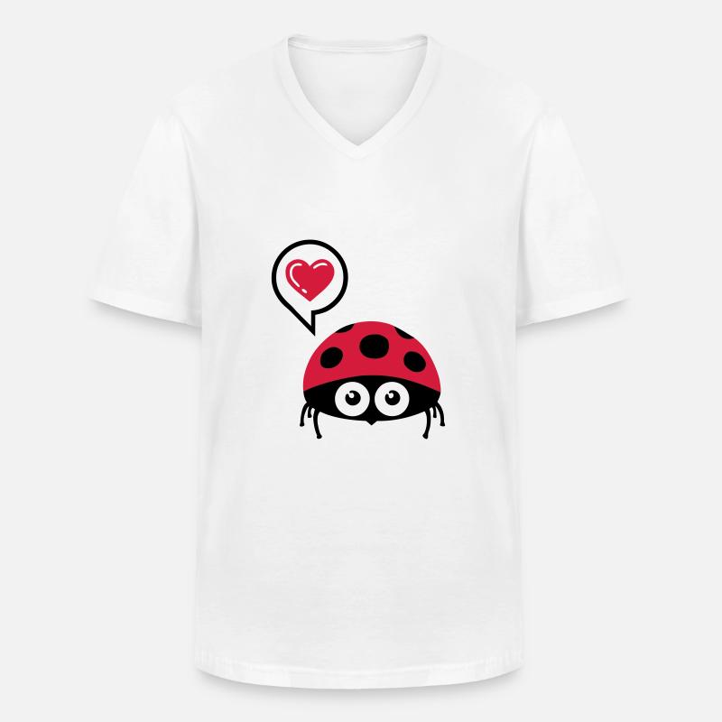 Marienkäfer (ladybug) 02.2 - Männer-T-Shirt mit V-Ausschnitt - Weiß