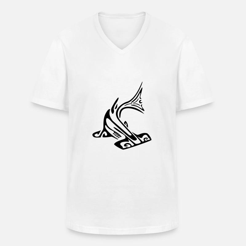 hammer_sharkmanta - Männer-T-Shirt mit V-Ausschnitt - Weiß