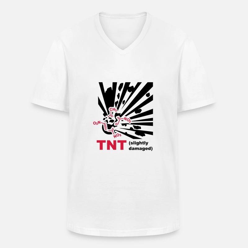 TNT - Explosion - Männer-T-Shirt mit V-Ausschnitt - Weiß