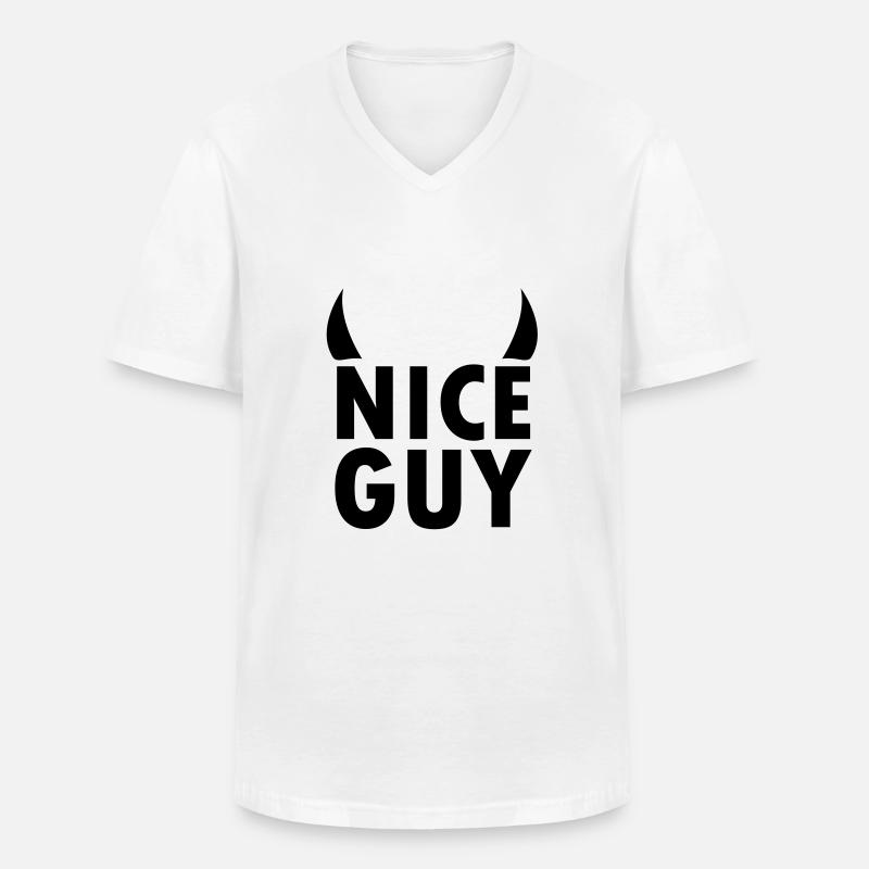 nice guy - Männer-T-Shirt mit V-Ausschnitt - Weiß