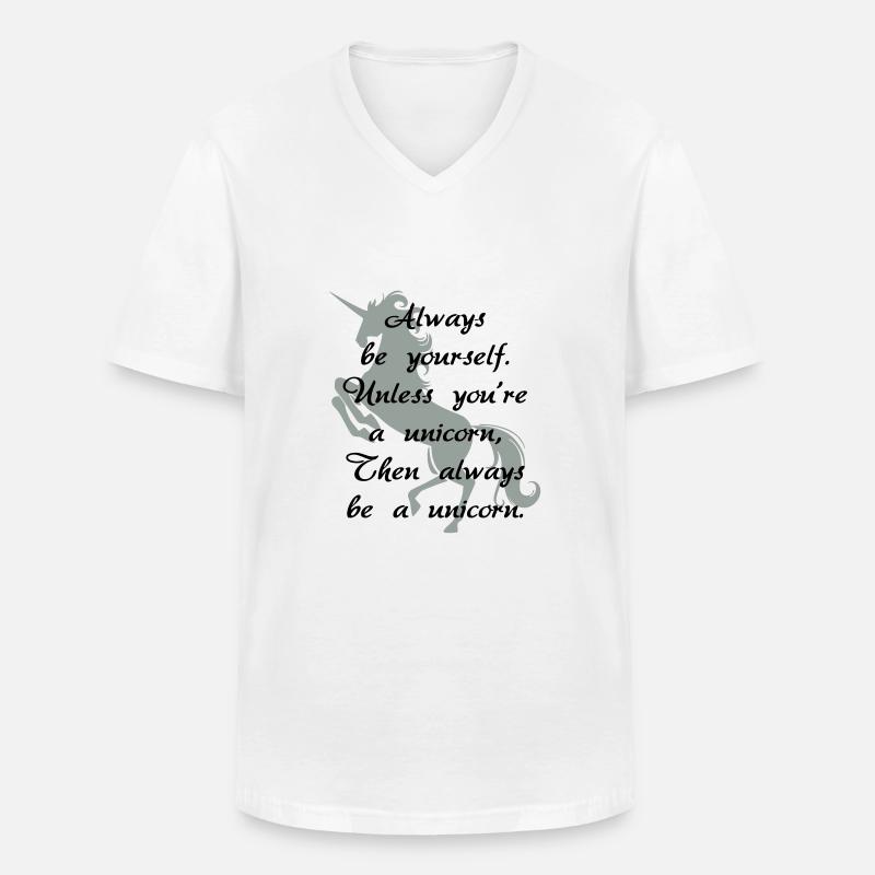 Immer ein Einhorn - Männer-T-Shirt mit V-Ausschnitt - Weiß