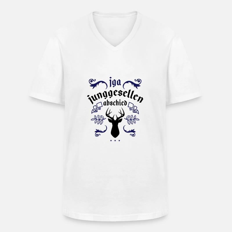 junggesellenabschied jga hirsch - Männer-T-Shirt mit V-Ausschnitt - Weiß