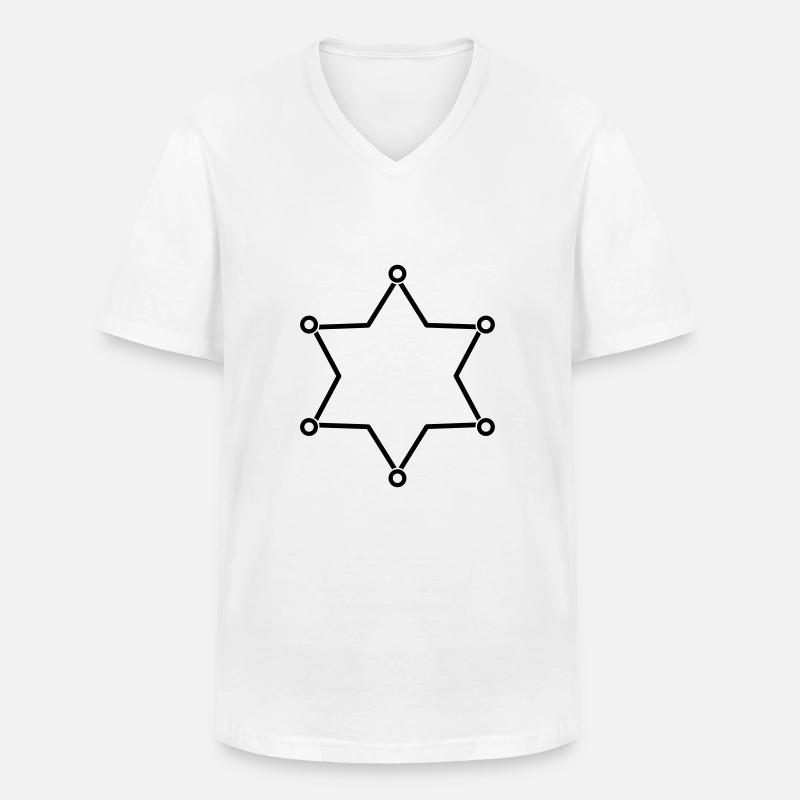 Cornice stella sceriffo - Maglietta da uomo classica con scollo a V - bianco