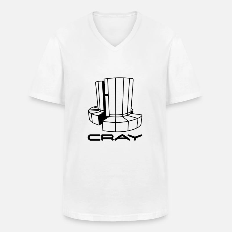 Cray Computer - Männer-T-Shirt mit V-Ausschnitt - Weiß