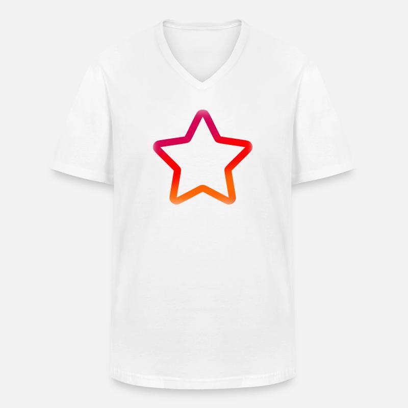 Farbiger Stern - Männer-T-Shirt mit V-Ausschnitt - Weiß
