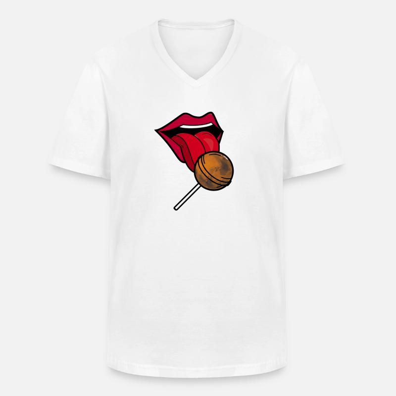 Planet Mars Lollipop - Männer-T-Shirt mit V-Ausschnitt - Weiß