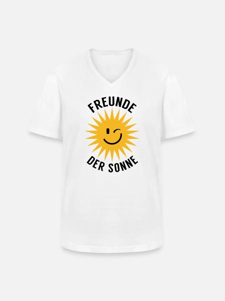 Freunde der Sonne - Männer-T-Shirt mit V-Ausschnitt - Weiß