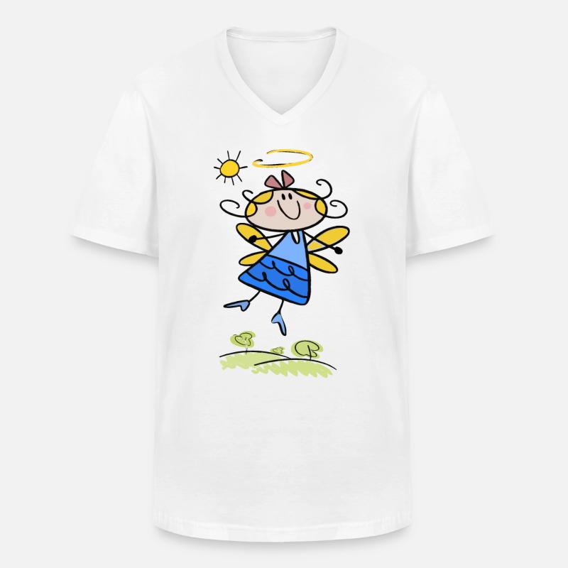 Kleiner Schutzengel - Männer-T-Shirt mit V-Ausschnitt - Weiß