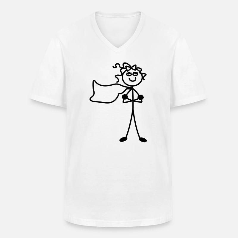 Super Mädchen mit Umhang - Männer-T-Shirt mit V-Ausschnitt - Weiß