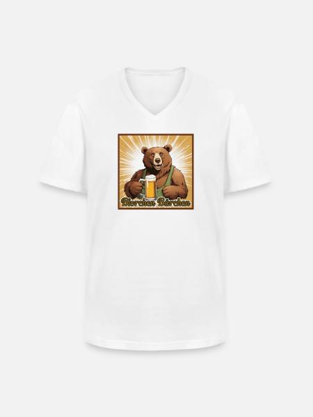 Bierchen Bärchen - Männer-T-Shirt mit V-Ausschnitt - Weiß