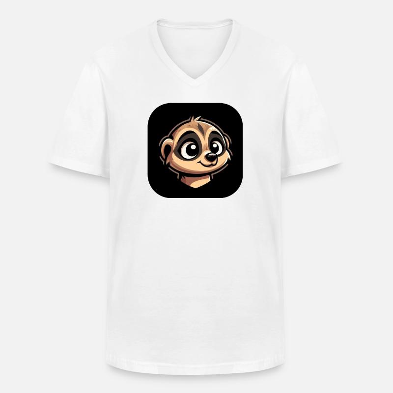 Erdmännchen Kopf im Comic Stil - Männer-T-Shirt mit V-Ausschnitt - Weiß