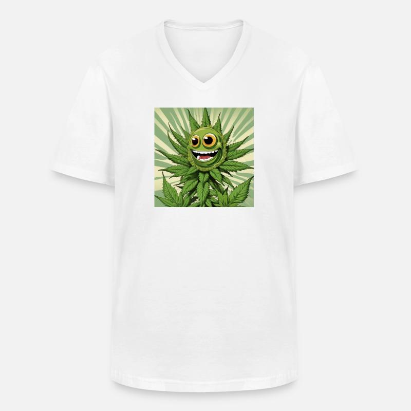 Cannabis 3 - Männer-T-Shirt mit V-Ausschnitt - Weiß