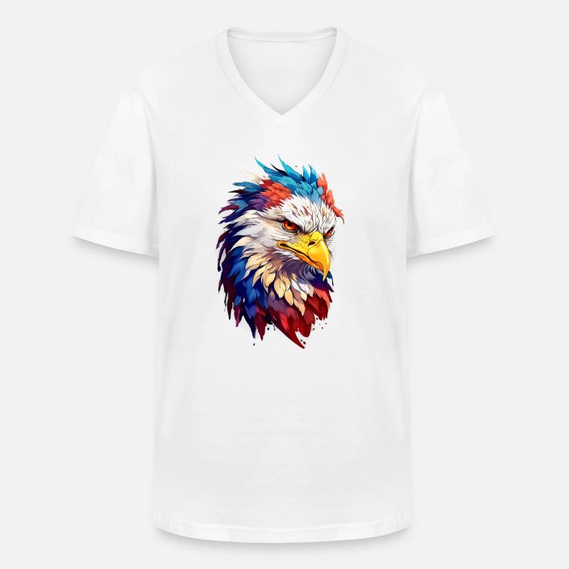 Adler Eagle V24 04 - Männer-T-Shirt mit V-Ausschnitt - Weiß