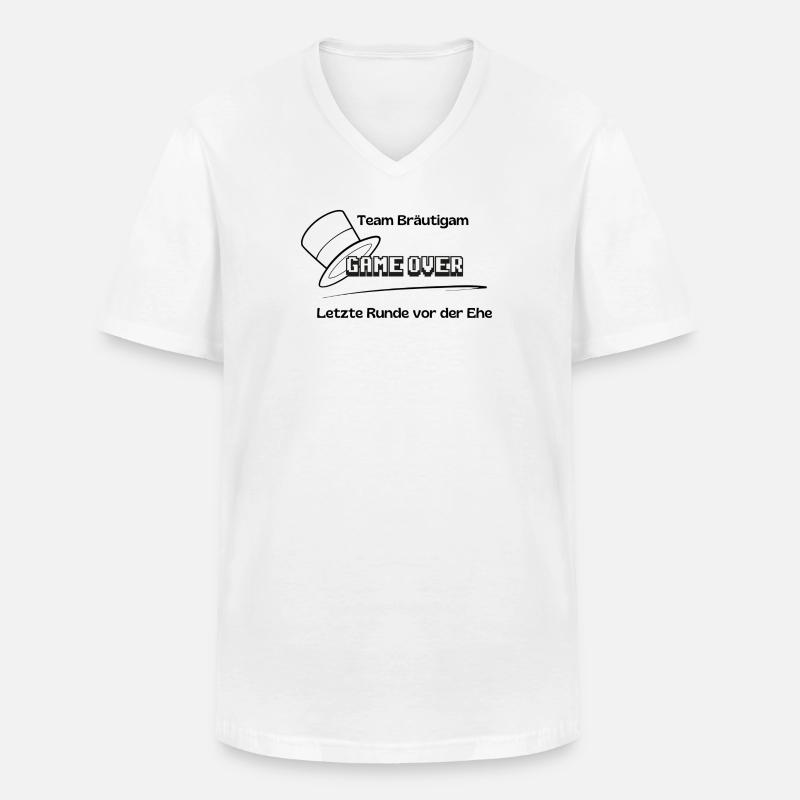 Team Bräutigam Game Over - Männer-T-Shirt mit V-Ausschnitt - Weiß