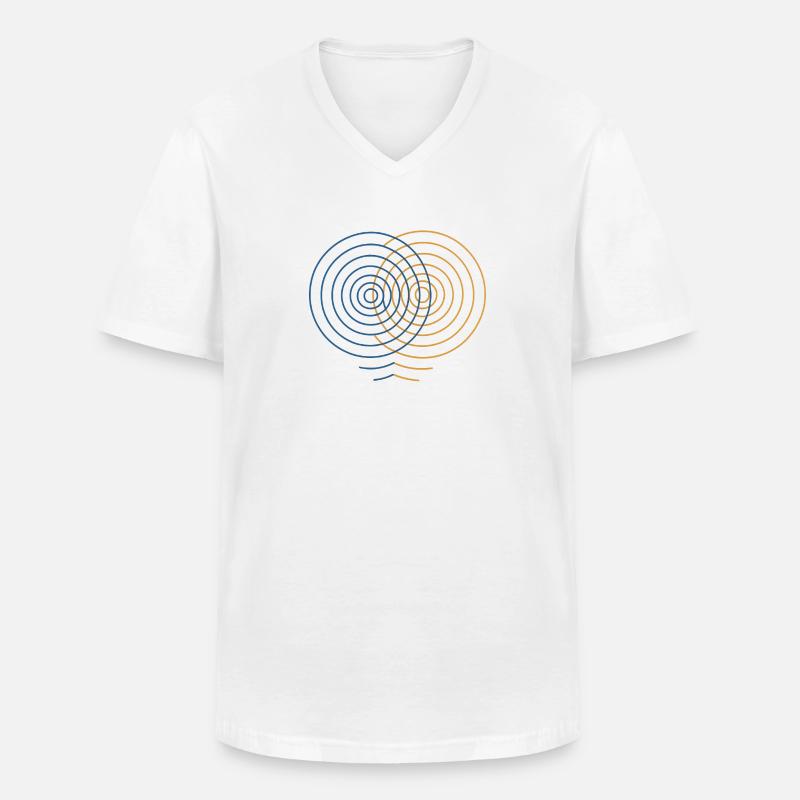 Concentric Interference – Physics Design - Men's V-Neck T-Shirt - white