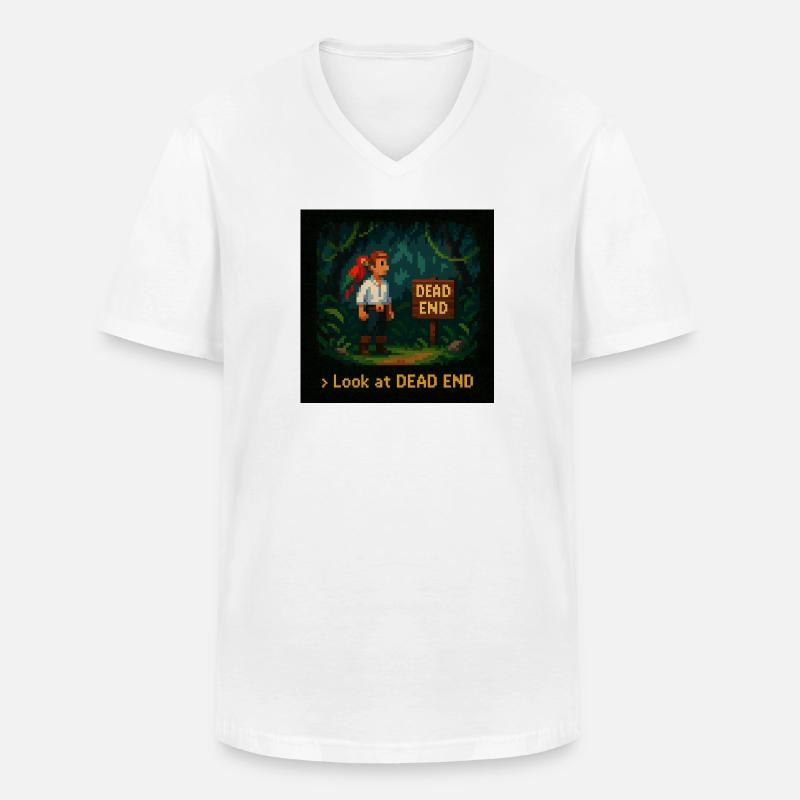 Look at Dead End - Männer-T-Shirt mit V-Ausschnitt - Weiß