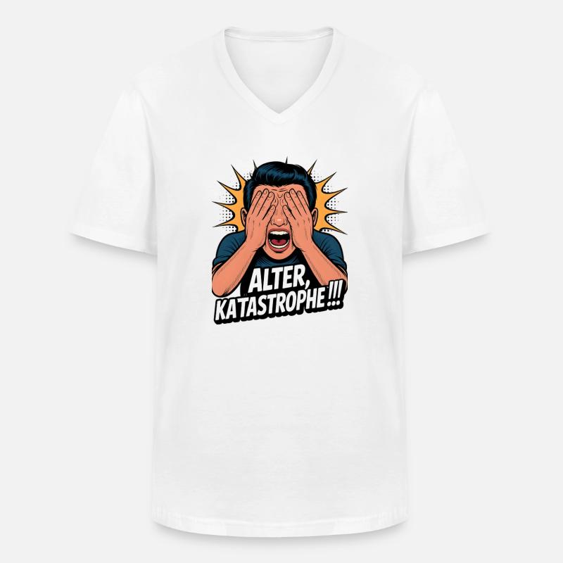 Alter Katastrophe Lustiger Spruch Meme - Männer-T-Shirt mit V-Ausschnitt - Weiß