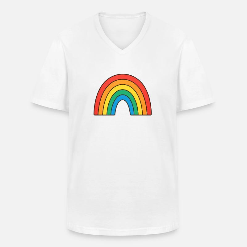 Lebendige Regenbogen-Illustration in Retrofarben - Männer-T-Shirt mit V-Ausschnitt - Weiß