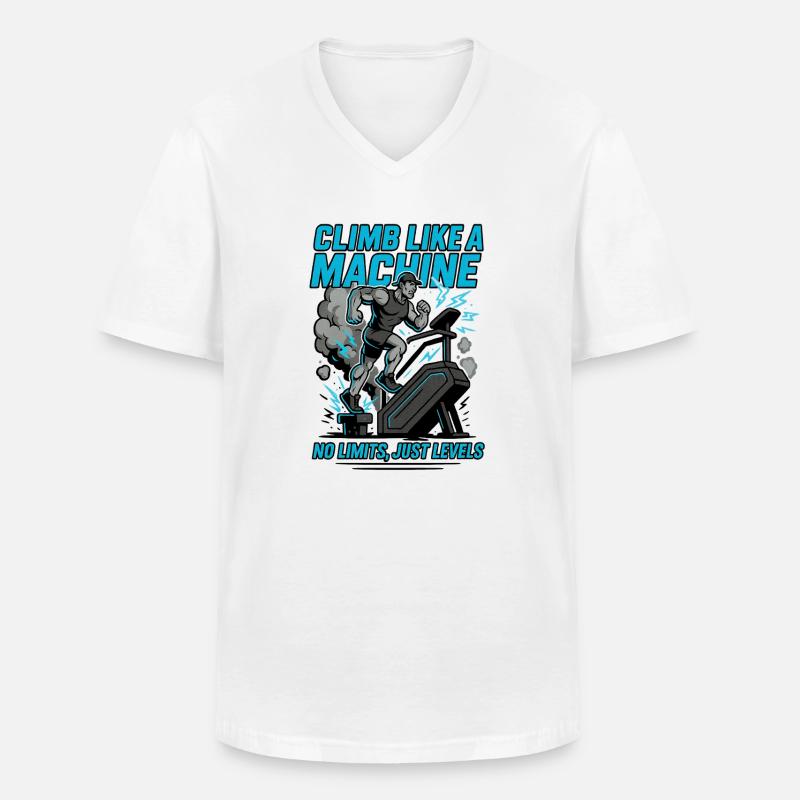 Workout Climb like a Machine - Männer-T-Shirt mit V-Ausschnitt - Weiß