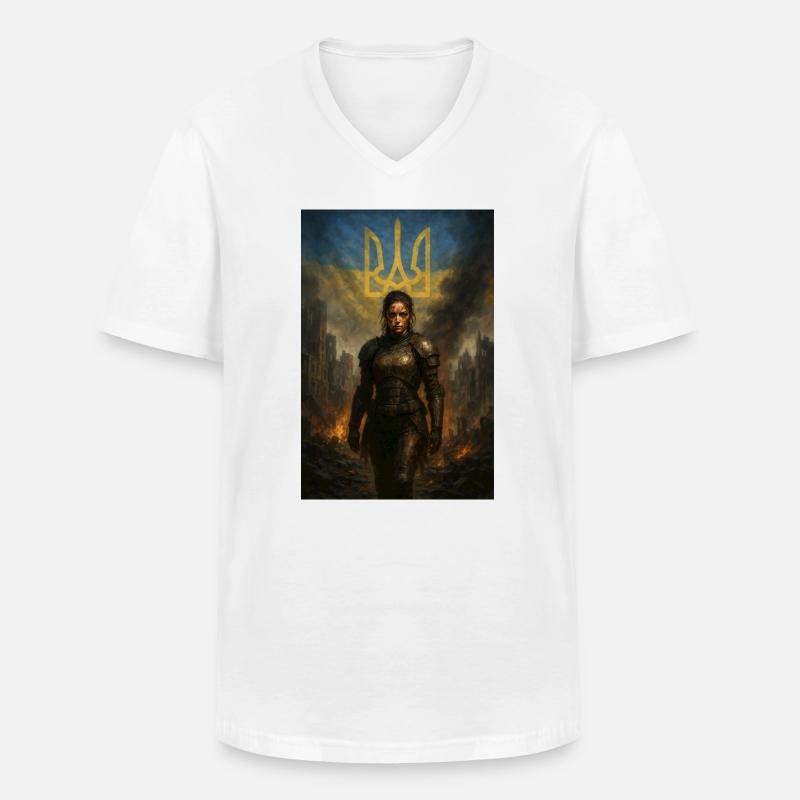 Mutter Ukraine - Männer-T-Shirt mit V-Ausschnitt - Weiß