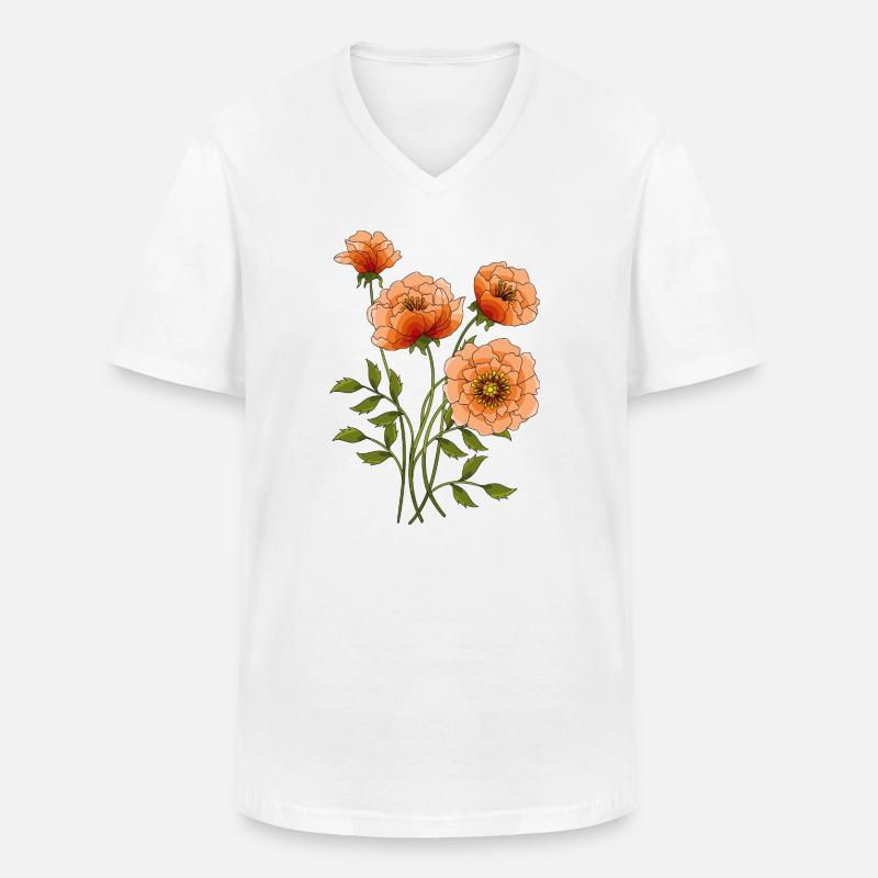 Blumen - Männer-T-Shirt mit V-Ausschnitt - Weiß