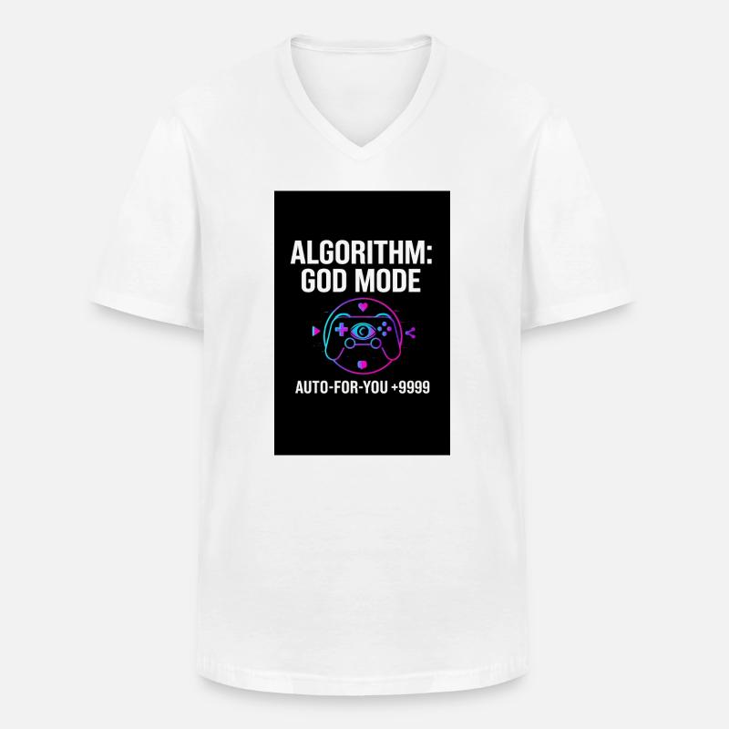 Algorithm God Mode - Men's V-Neck T-Shirt - white