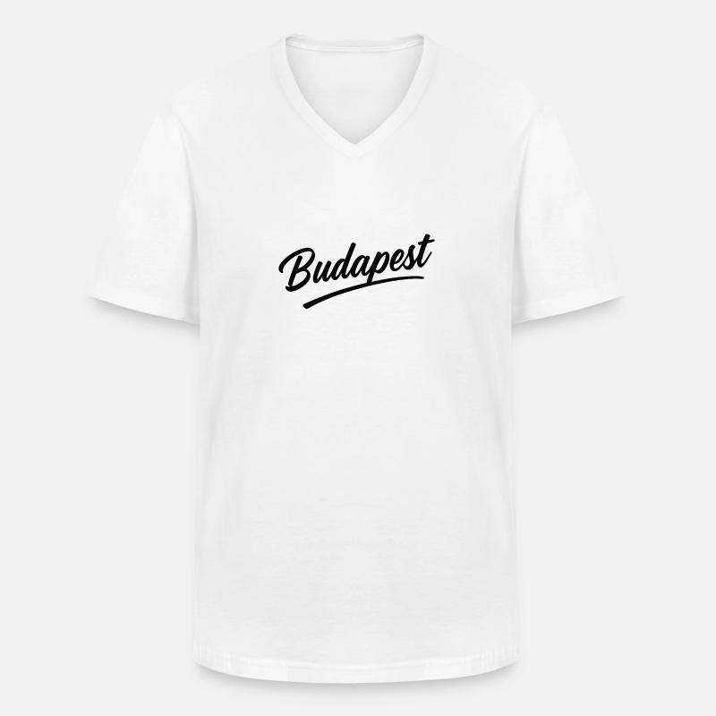 Budapest Script Schriftzug Reise-Souvenir - Männer-T-Shirt mit V-Ausschnitt - Weiß
