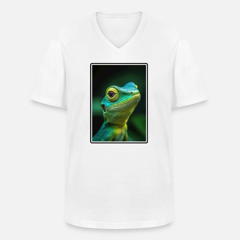 Eidechsen Eidechse - Männer-T-Shirt mit V-Ausschnitt - Weiß