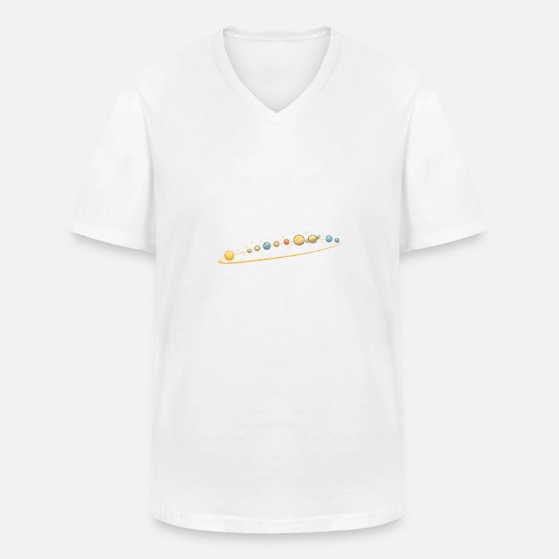 Solar-System - Männer-T-Shirt mit V-Ausschnitt - Weiß