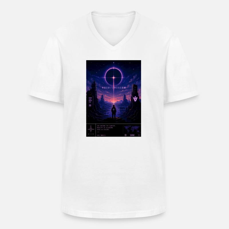 VOID//VISION – Pixel Void Dreams - Men's V-Neck T-Shirt - white