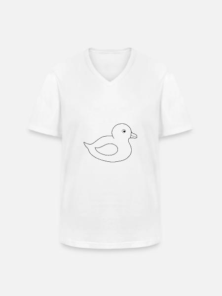 yellow duck, duckling, chick - Men's V-Neck T-Shirt - white