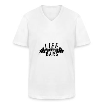 Life behind bars - Men's V-Neck T-Shirt - white - Front - AI Model Male 185 light (185cm)