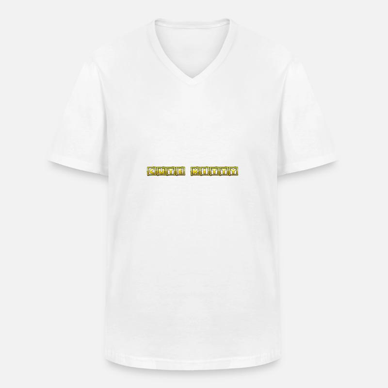 Süßes Kätzchen - Männer-T-Shirt mit V-Ausschnitt - Weiß